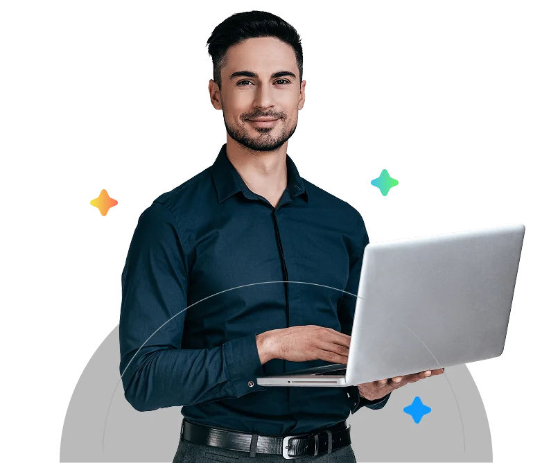 Professional with laptop